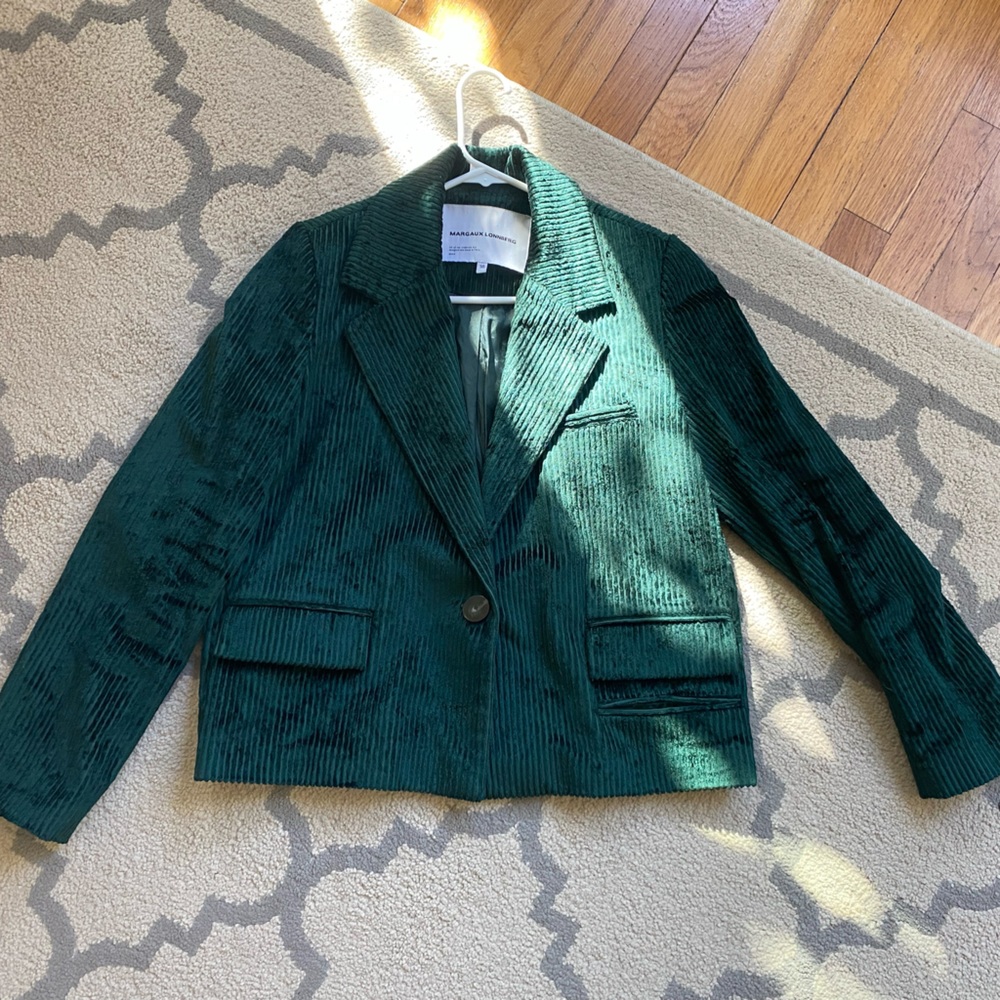 Margaux Lonnberg green corduroy straight blazer sz 38/M made in Paris